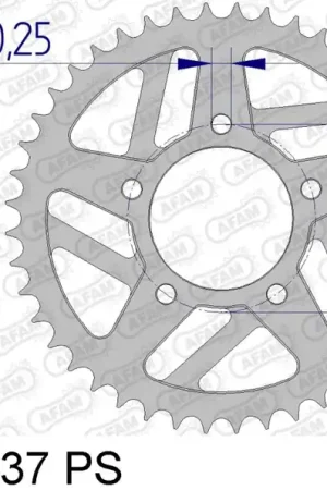 AFAM - REAR ALU 37T PS, 520 - Sprockets - Geschikt voor Marchesini/BST/OZ Geld-Terug-Garantie